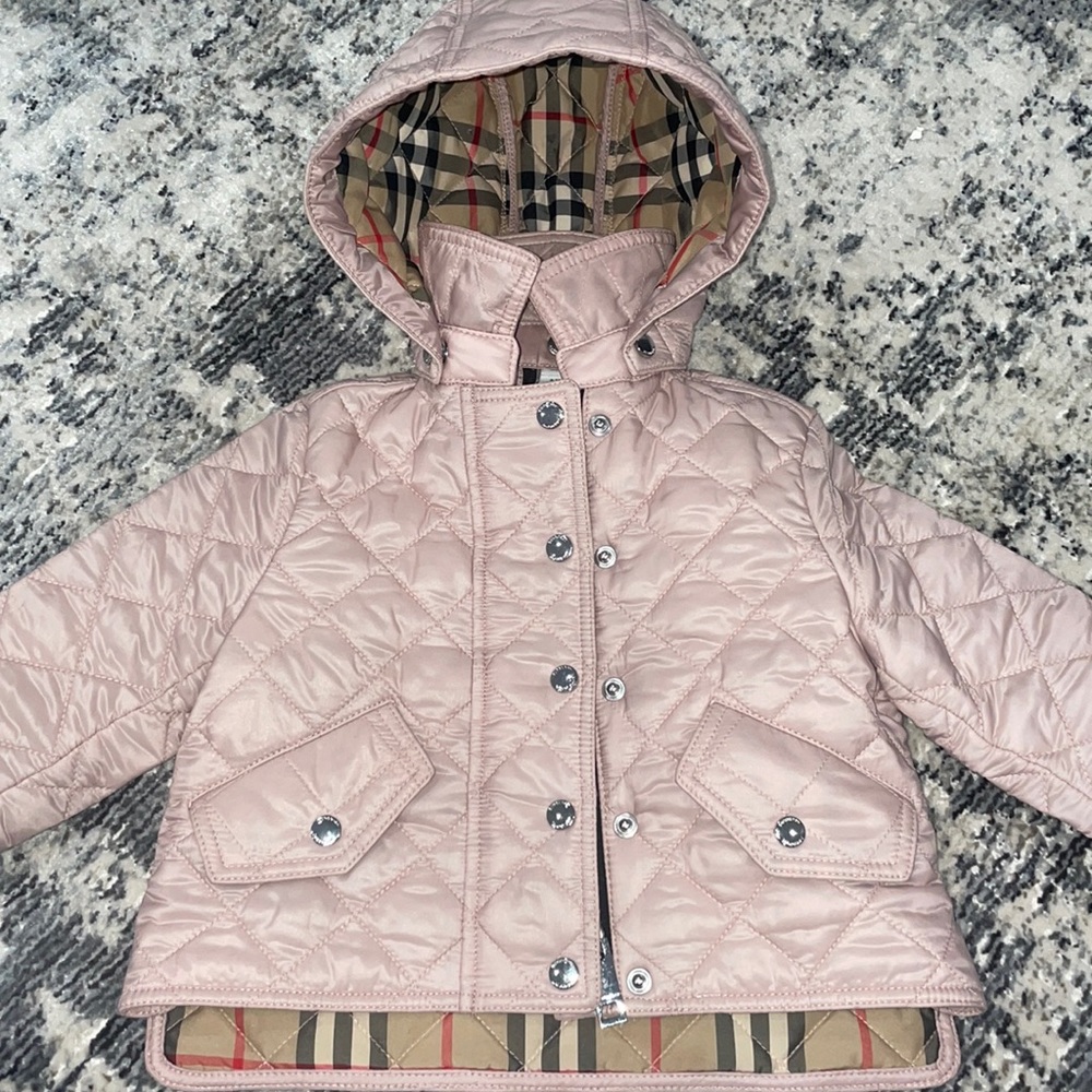 Authentic Burberry Quilted Hooded Jacket